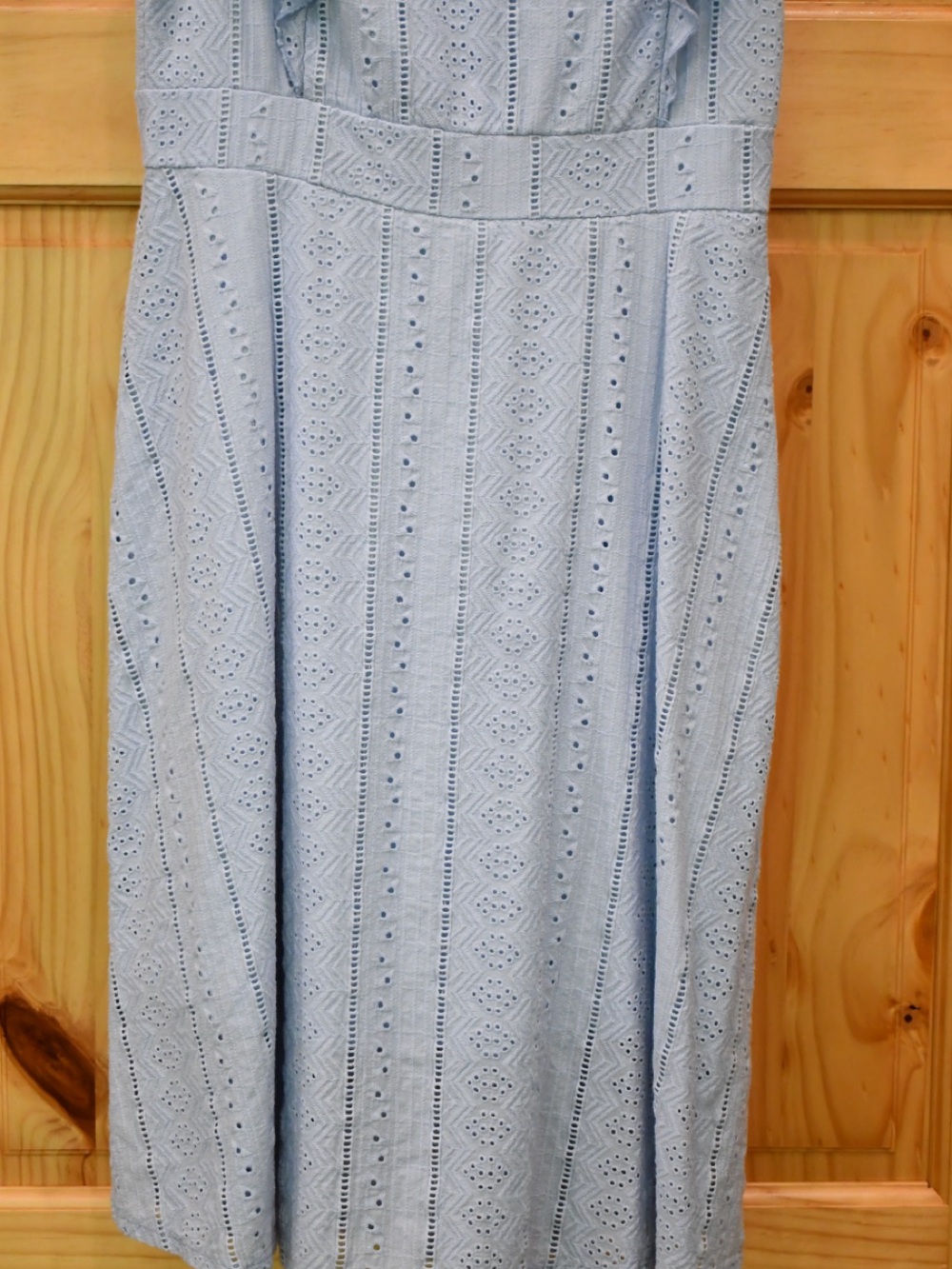 Light Blue Ruffle Sleeve Midi Dress M - Picture 3 of 4